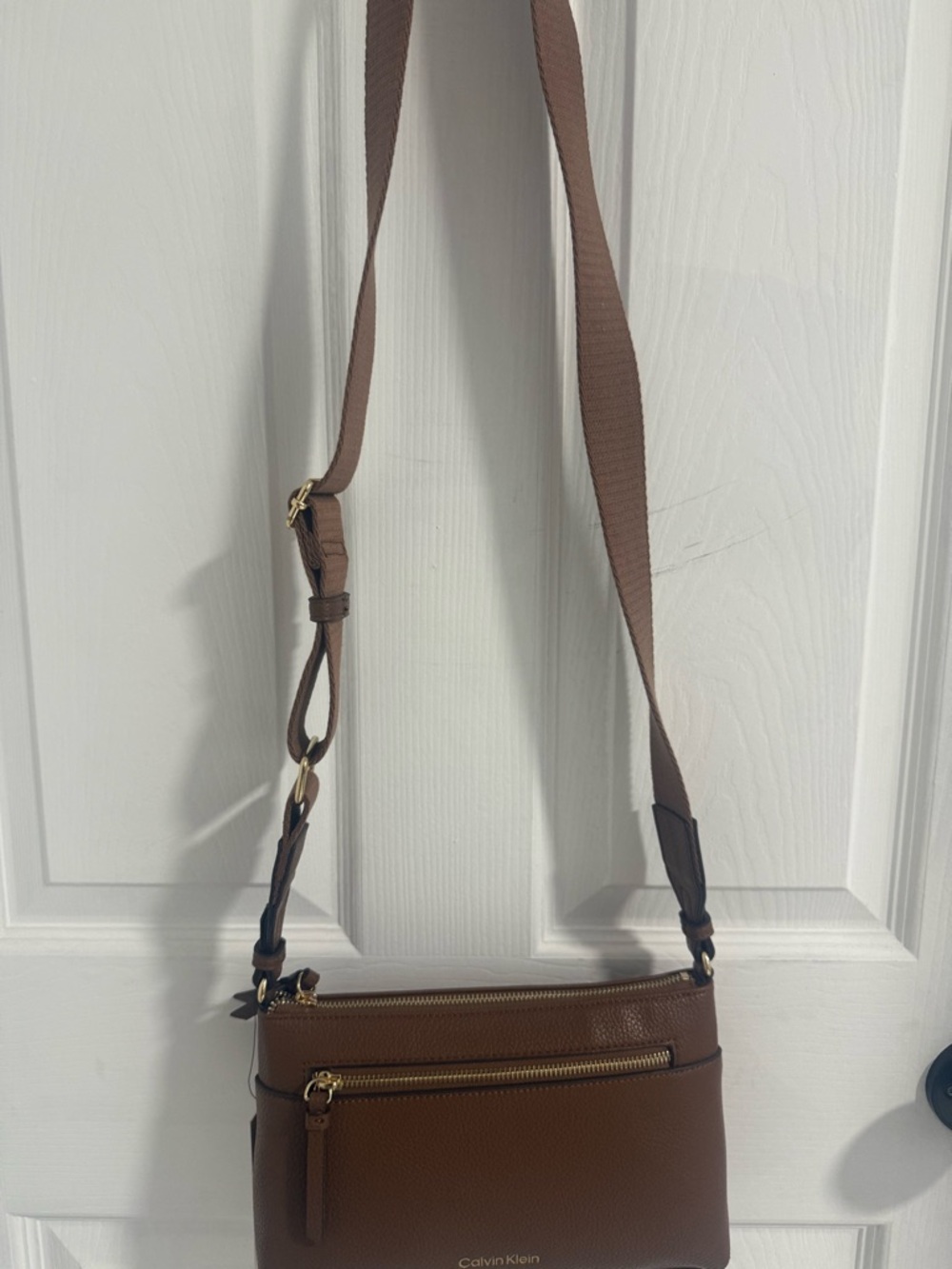 Calvin Klein Crossbody Bag Brown NWT Adjustable Strap Shoulder Purse